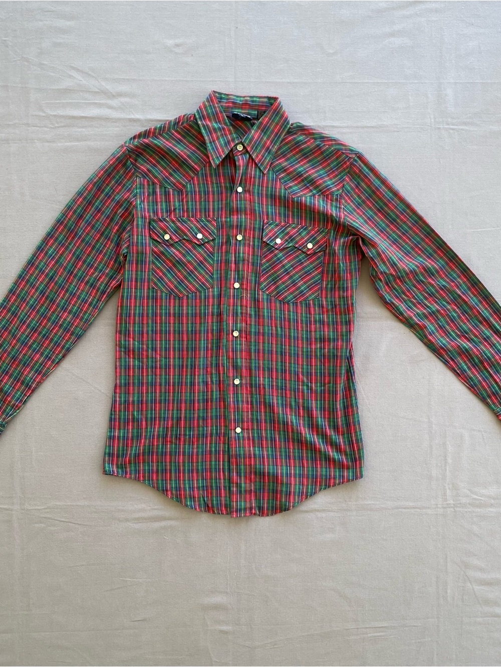 Vintage Stage 11 Western Pearl Snap Button Women’s Long Sleeve Shirt Sz S Plaid